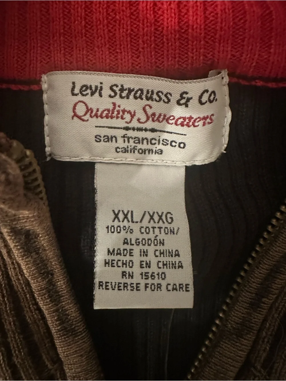 Levi’s vintage brown sweater New With Tags, men’s size XXL